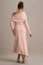 Lou | Pink One-Shoulder Asymmetric Maxi Dress
