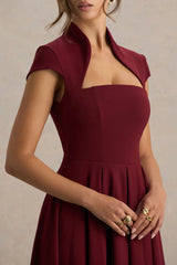Scarlett | Burgundy Square-Neck Maxi Dress