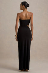 Feleicia | Black Sweetheart Cut-Out Maxi Dress With Split