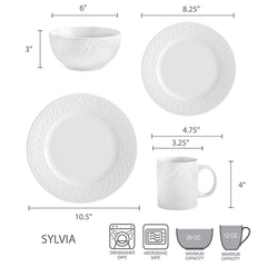 Sylvia 32 Piece Dinnerware Set, Service for 8