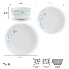 Tahiti 12 Piece Dinnerware Set, Service for 4
