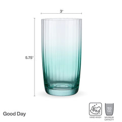 Darbie Angell Good Day Teal Set of 4 Highball Glasses