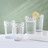 Darbie Angell Painted Daisy Set of 4 Highball Glasses