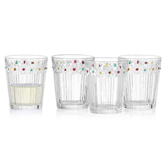 Darbie Angell Painted Daisy Set of 4 Double Old Fashioned Glasses