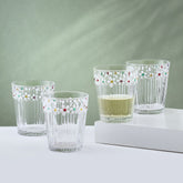 Darbie Angell Painted Daisy Set of 4 Double Old Fashioned Glasses