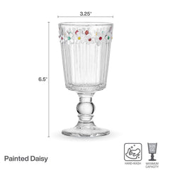 Darbie Angell Painted Daisy Set of 4 Goblets