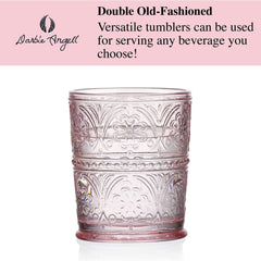 Darbie Angell Wanderlust Blush Set of 4 Double Old Fashioned Glasses