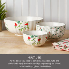 Winterberry® Set of 3 Scalloped Serving Bowls