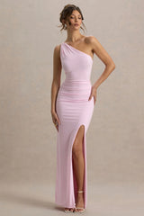 Dressing Up | Pink One Shoulder Maxi Dress With Open Back Detail