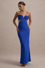 Leandra | Blue Strappy Cut-Out Maxi Dress