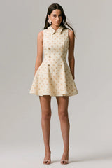 Little Star | Cream Embellished Boucle Tailored Mini Dress