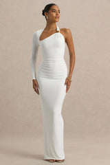 Light Year | White Maxi Dress with Asymmetric Neckline