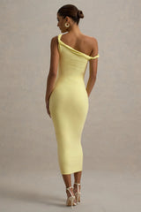 Salome | Lemon Twisted Asymmetric Midi Dress