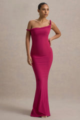 Lita | Hot Pink Twisted Asymmetric Maxi Dress
