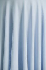 Vicky | Powder Blue High Neck Midi Dress With Puff Sleeves