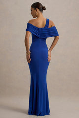 Nala | Blue Asymmetric Maxi Dress With Split
