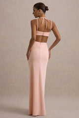 Leandra | Pink Strappy Cut-Out Maxi Dress