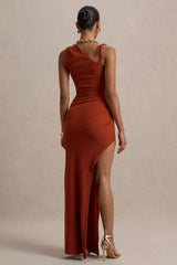 Island Girl | Rust Asymmetric Maxi Dress With Split