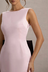 Peace | Pink & Black Satin Mini Dress With Drape Detail