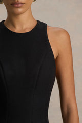 Leilani | Black Round-Neck Mini Skater Dress