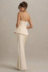 Ohio | Champagne Strapless Corset Maxi Dress
