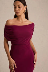 Bowden | Berry Bardot Maxi Dress