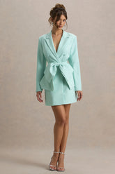Prized | Mint Green Tailored Blazer Dress With Bow