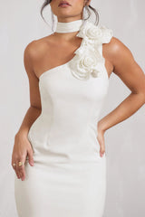 The Party | White Mini Dress With Ruffled Choker