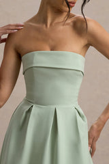 Maddalena | Light Green Bandeau Skater Maxi Dress