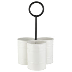 White Flatware Metal Storage Caddy