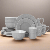 Abby Gray 16 Piece Dinnerware Set, Service for 4