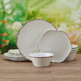 Chateau Cream 12 Piece Outdoor Melamine Dinnerware Set, Service for 4
