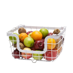 General Store White Stacking And Nesting Wire Organization Basket