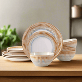 Hensley Taupe 12 Piece Dinnerware Set, Service for 4