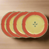 Pistoulet® Set of 4 Dinner Plates with Red Band