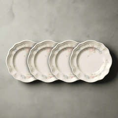 Tea Rose Set of 4 Dessert Plates