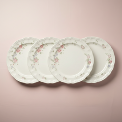Tea Rose Set of 4 Dinner Plates