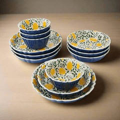 Tranquil Elegance 12 Piece Dinnerware Bowl Set, Service for 4
