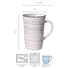 Trellis White Latte Mug