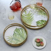 Fitz and Floyd Villa Palm Set of 2 Centerpiece Decor Trays