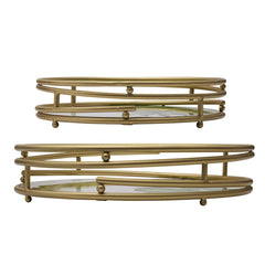 Fitz and Floyd Villa Palm Set of 2 Centerpiece Decor Trays