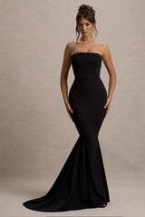 Impress Me | Black Strapless Bandeau Fishtail Maxi Dress