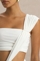 Wilma | White Asymmetric Micro-Mini Dress With Open-Back And Cut-Out Detail