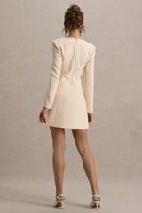 Sammie | Stone Tailored Long-Sleeve Mini Dress