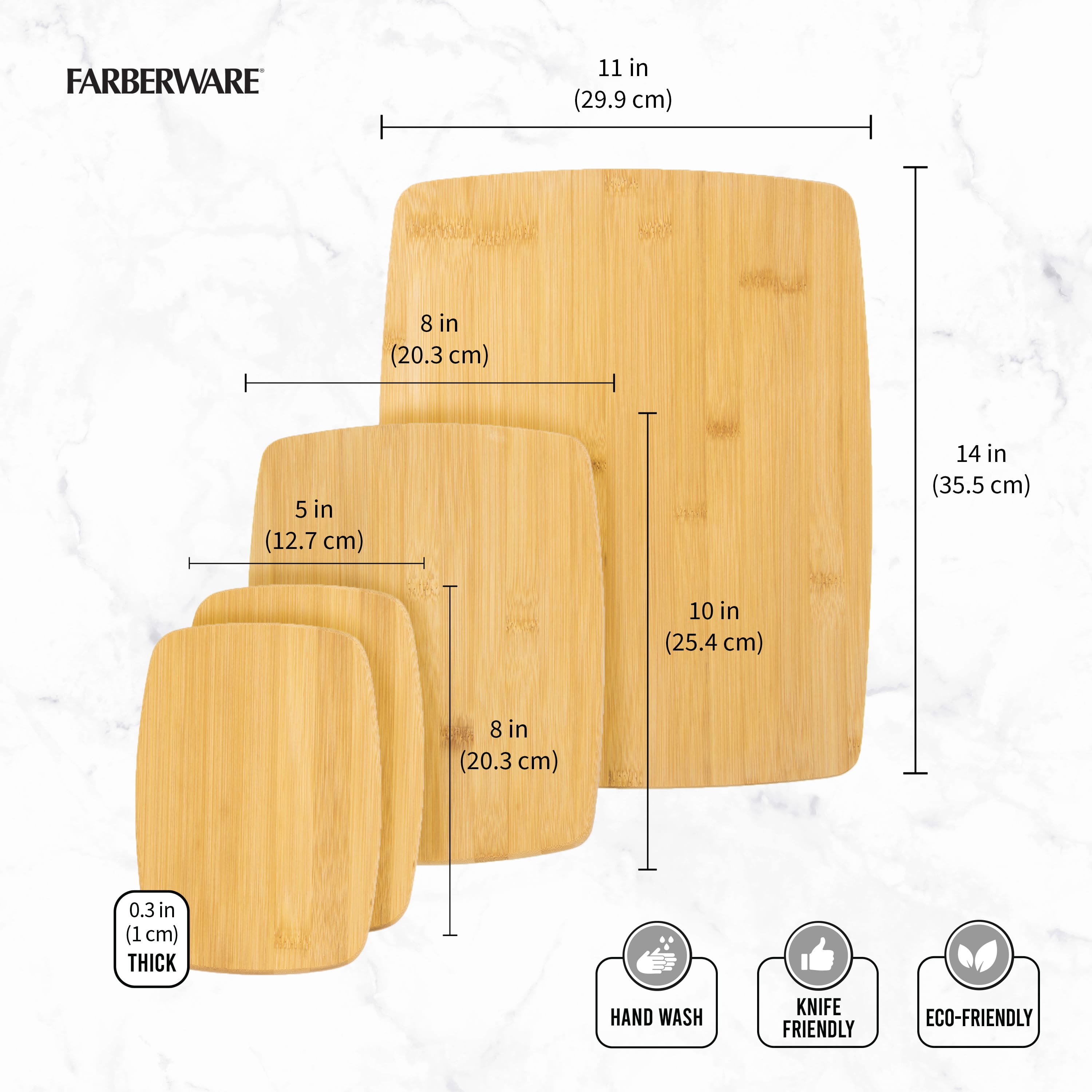 Farberware 4-Piece Bamboo Cutting Board Set