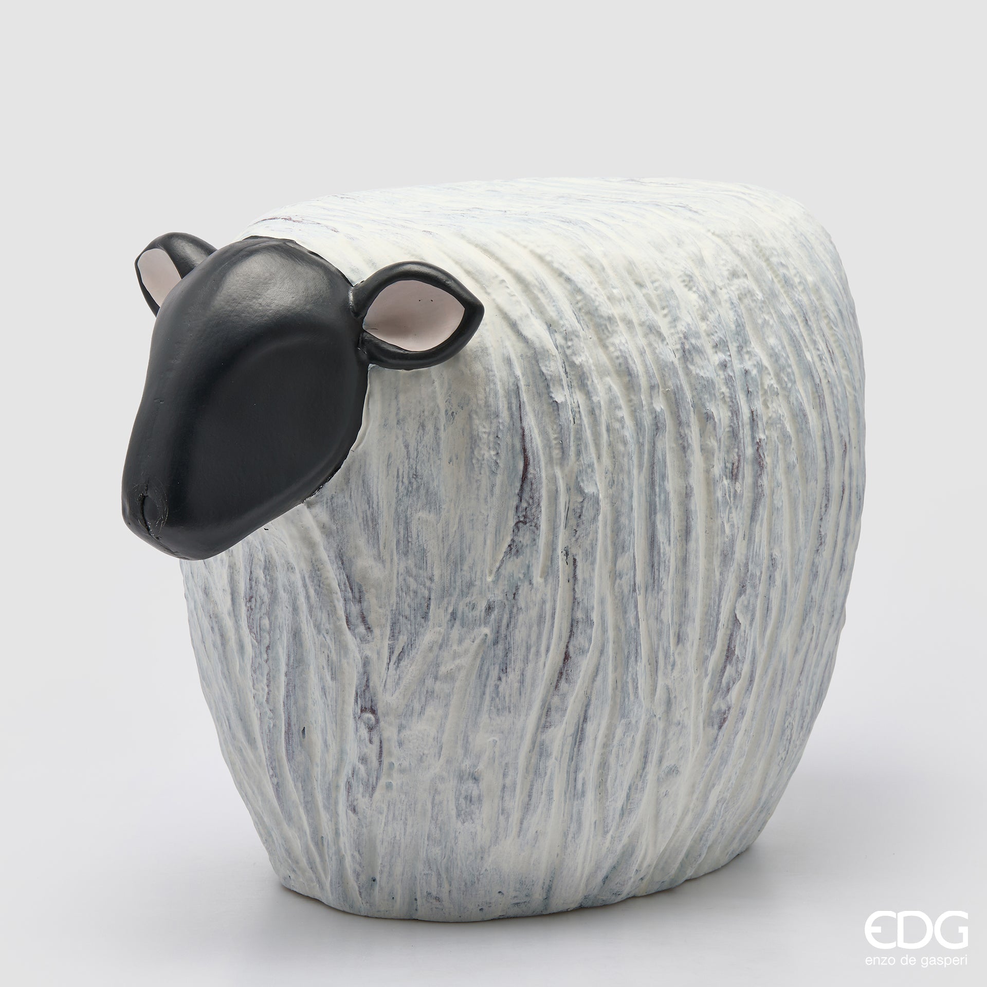 Pouf Pecora EDG Bianco e Nero 44 x 66 x 37 cm