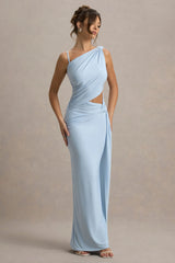 Storm | Powder Blue Asymmetric Maxi Dress With Cut-Out Details