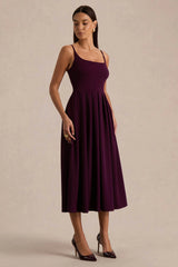 Jamila | Plum Scoop-Neck Midi Dress