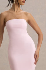 Angela | Pink Bandeau Fishtail Maxi Dress