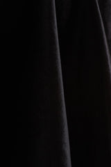 Keeley | Black Asymmetric-Neck Velvet Mini Dress With Bow Detail